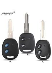 jingyuqin For Chevrolet Lova Sail Epica Lychee Spark Remote Key 2 Buttons Uncut Brass Blank Blade Key Shell Replacement