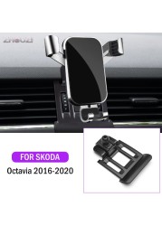 Car Mobile Phone Holder Air Vent Mounts GPS Navigation Holder Bracket Car Accessories For Skoda Octavia 2016 2017 2018 2019 2020