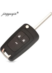 jingyuqin Flip Flip Remote Car Key Case For 2020 Chevrolet Cavalier Aveo 2 3 Buttons HU100 Key Fob Blade