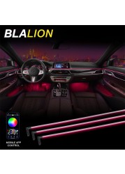 12V Acrylic Interior Atmosphere Light RGB Car Optical Strip APP Voice Control Independent Connection Module Decor Ambient Lamp