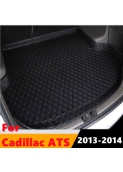 Sengayer Car Trunk Mat All Weather Auto Tail Boot Luggage Pad Carpet High Side Cargo Liner Fit For Cadillac ATS 2013 2014