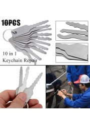 6XDB 10pcs/set Double Sided Stainless Steel Jiggler Keys Commonly Used Locksmith Tools Universal Auto Tools