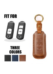 New Luxury Leather Car Key Case Cover Fob Protector Keychain Holder For Mazda 3 Axela Mazda6 Car Accessories Remote Keyring Bag