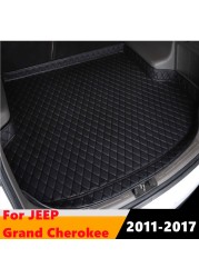 Cengair Car Trunk Mat All Weather Auto Tail Boot Luggage Pad Carpet High Side Cargo Liner Fit For Jeep Grand Cherokee 2011-2017