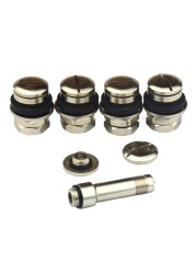 4pcs Flush Mount Car Tire Valve Stems High Pressure Bolt in Chrome Metal Scooter Wheel Valve Stem Professional Accessories