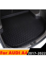 Cengair Car Trunk Mat All Weather Auto Tail Boot Luggage Pad Carpet High Side Cargo Liner Fit For Audi A4 2017 2018 2019-2022