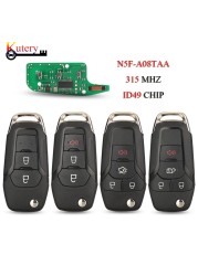 Kootri N5F-A08TAA Folding Remote Smart Car Key for Ford Escort Fusion Transit F150 F250 ID49 PCF7945P Chip 315MHZ 2/3/4 Buttons