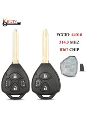 Kutery 44010 Remote Smart Car Key Fob Replacement Toyota Alphard 2005 2006 2007 2008 2009 314.3Mhz 4D67Chip 3/4 Buttons