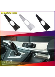 Car Multimedia Panel Trim Cover Sticker for BMW 3 Series F30 F34 4 Series F33 F36 Carbon Fiber Interior