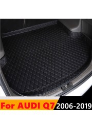 Sengayer Car Trunk Mat All Weather Auto Tail Boot Luggage Pad Carpet High Side Cargo Liner Fit For Audi Q7 5 Seats 2006 2007-2019