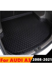 Cengair Car Trunk Mat All Weather Auto Tail Boot Luggage Pad Carpet High Side Cargo Liner Fit For Audi A3 2008 2009 2010-2021