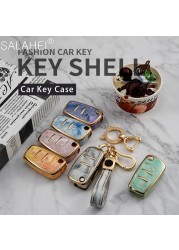 TPU Car Key Cover Case Fob Holder Protection For Audi A3 8L 8P A4 B6 B7 B8 A6 C5 C6 4F RS3 Q3 Q7 TT 8V S3 Automobile Decoration Parts