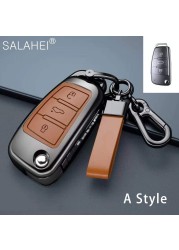 New Fashion Zinc Alloy and Leather Car Key Case Cover for Audi A3 A4 A5 C5 C6 8L 8P B6 B7 B8 C6 RS3 RS6 Q3 Q7 TT 8L 8V S6 S4 S3