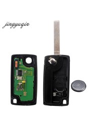 jingyuqin 2 Button Car Key VA2 For Citroen C2 C3 C4 Picasso Alarm Remote Flip Auto Key Fob 433MHz ID 46 PCF7961 ASK Ce0536