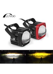 Luyoo 9D 9-36V Motorcycles LED Headlight Spot Work Light Motorcycle 6000K 3000K White Yellow Super Bright LED Driving Fog