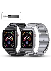 Metal Strap for Apple Watch Band 44mm 42mm 40mm 38mm 41 45mm Stainless Steel Bracelet for iWatch 7 6 SE 5 4 3 Series Accessories