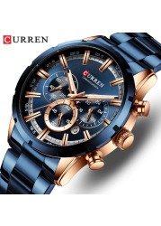 CURREN Men Watch Luxury Brand Sport Quartz Mens Watches Full Steel Waterproof Chronograph Wristwatch Men Relogio Masculino