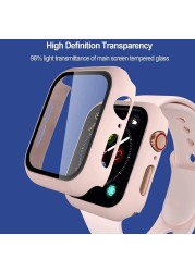 Glass + Case + Strap for Apple Watch 7 6 5 Band 41mm 45mm 44mm 40mm 38mm 42mm Screen Protector for Apple IWatch Series 7 6 SE 5 4 3