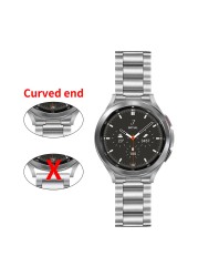 Curved End Stainless Steel No Gap Metal Strap For Samsung Galaxy Watch 4 Classic 46mm 42mm 44mm 40mm Replacement Band Bracelet