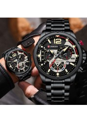 CURREN Casual Business Chronograph Waterproof Stainless Steel Men's Watch New Luxury Fashion Quartz Men's Watches