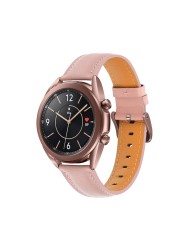 Official Leather Band for Samsung Galaxy Watch 3 45mm 41mm Genuine Leather Watch Strap Replacement for Galaxy Watch 45mm 41mm