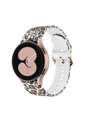 Leopard Print Bands Compatible for Samsung Galaxy Watch 4 Classic 46mm/42mm Watch 4 44mm 40mm Women Men Leopard Style Band