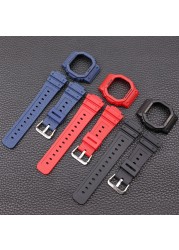 Watch Accessories Resin Strap 16mm For Casio G-SHOCK DW5600 5700 GW5035 5000 Transparent Silicone Men's And Women's Sports Band