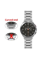 Curved End Stainless Steel No Gap Metal Band For Samsung Galaxy Watch 4 Classic 46mm 42mm 44mm 40mm Replacement Strap Bracelet
