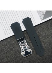 25*19mm Black Silicone Rubber Watch Band Applicable For Hublot Strap For Big Bang Strap Butterfly Buckle Watch Tools Accessories