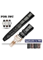 Leather strap 22mm men waterproof suitable for IWC Portuguese watch strap 7 leather strap Portuguese pilot strap bracelet brown