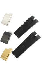 Silicone watch strap, natural rubber, black, 26.5 mm, for Roger Dubuis