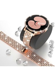 Bling Bracelet Strap For Samsung Galaxy Watch 4 44mm 40mm Jewelry Stainless Steel Band Rhinestone Protective For Galaxy 4