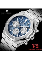 2021 New PAGANI Design Men Sports Quartz Watches Top Brand Sapphire Stainless Steel 200M Waterproof Chronograph Reloj Hombre