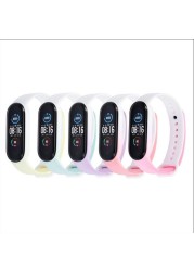 For Mi Band Silicone Strap 3 4 5 6 Macaron Two Tone Stitching Strap Breathable Strap Buckle Smart Watch Replacement Wristband