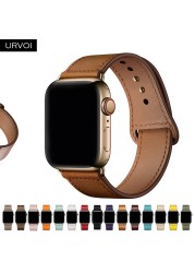 URVOI Band for Apple Watch Series 7 6 5 4 3 SE Sport Band Genuine Swift Leather Strap for iWatch Wrist Pin and Tuck Closure Handmade