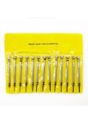 HQ 0.6mm-2.0mm 13pcs New Watches Screwdrivers Set Watch Glasses Flat Blade Watches Accessories Repair Tools and Kits