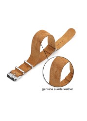 18mm 20mm 22mm 24mm Soft Suede Leather Watchband NATO Genuine Leather Strap Watch Strap Wrist Band Watch Accessoeies