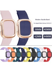 Modern Style Leather Loop Strap for Apple Watch Series 7 6 5 4 3 2 Bands Bracelet for IWatch 38/40/42/44mm Watches Accessories