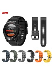 Original Silicone Band For /Fenix ​​6X /Fenix ​​6X Pro /Fenix ​​5X /Fenix ​​5X Plus Easy Fit 26mm Soft Silicone Strap Garmin Fenix ​​5X 26mm