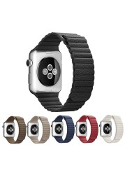 Leather Loop Strap for Apple Watch Band 44mm 40mm 45mm 41mm 42mm 38mm iwatch 6 Magnetic Bracelet Korea Apple watch 3 4 5 se 6 7