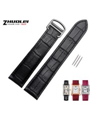 Genuine leather watch strap, high quality, black, brown, with folding tank buckle, 16 17 18 20 22 23 24 25 mm straps