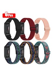 6pcs/4pcs/3pcs/lot Woven Elastic Watch Band For Fitbit Charge 4 3 Strap Sport Fabric Bracelet Correa For Fitbit Charge 3 4 Band