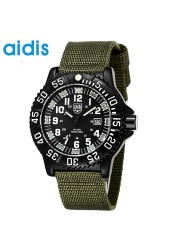 Addie Men's Watches Military Leisure Sports Outdoor Luminous Watch Multifunction NATO Nylon Waterproof Quartz Watch for Men