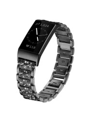 Bling Band For Fitbit Charge 3 SE, Stainless Steel Band with Rhinestones, for Fitbit Charge 4/3/3 SE