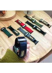 Nylon Strap for Apple Watch Series 6 5 4 3 2 38 42mm 44 40mm Breathable Fabric Bracelet Wristband For iwatch SE 7 41mm 45mm Band