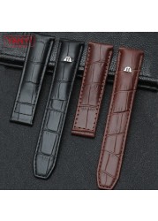 Genuine leather watch strap 20mm 22mm for Maurice Lacroix watchband folding buckle leisure business cowhide bracelet