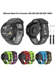 Compatible Forerunner 735XT Band Soft Silicone Sport Watch Strap Wristband For Forerunner 220 230 235 620 630 Approach S20 S5 S6