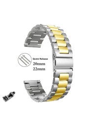 20mm 22mm Stainless Steel Watch Band for Galaxy Watch 4 40mm 44mm 42mm 46mm Strap Gear S3 Sport Loop for Huawei GT2 46 Bracelet