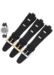 Silicone Watches Barselite Watch Accessories Band for bvlωdp42c14svdgmt Convex 8mm Rubber Strap Watch Men and Women 2 Types