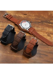 18mm 20mm 22mm Retro Handmade Genuine Leather Watch Band Cowhide High Quality Leather Watch Strap Bracelet Replacement Wristband